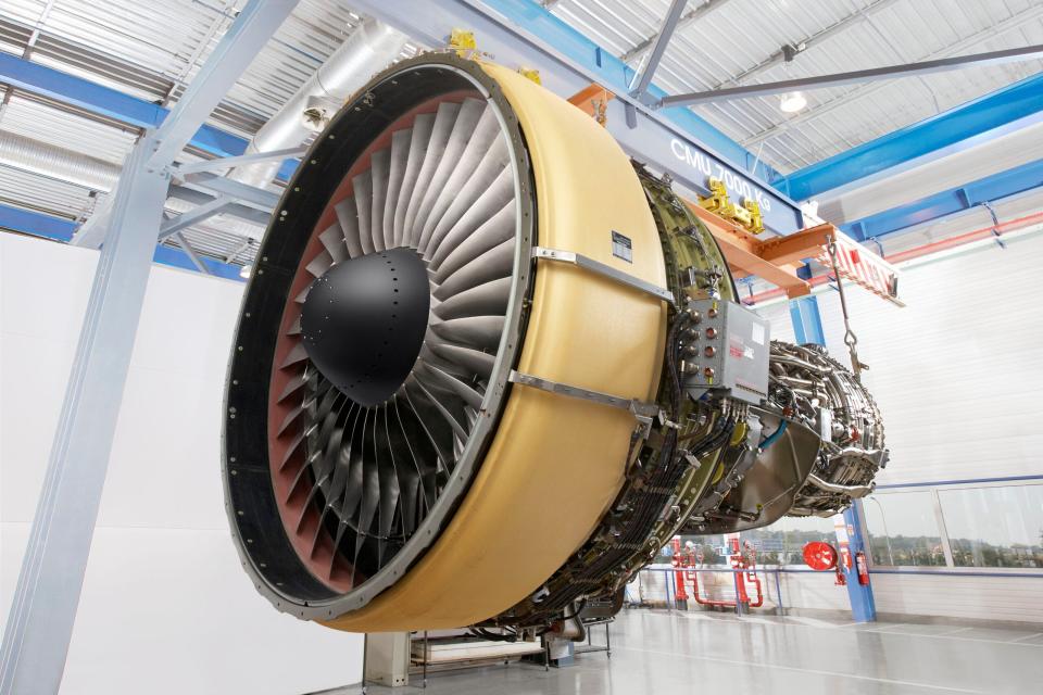  Rated at 72,000 pounds thrust, the CF6-80E1A3 is the highest-thrust CF6 engine offered to date. <em>GE Aerospace</em><br>