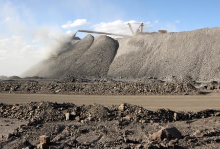 Mining machine is seen at the Bayan Obo mine containing rare earth minerals, in Inner Mongolia