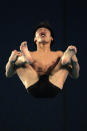 "Ca-li-for-nia girls, they're unforgettable." Sho Sakai of Japan competes in the Men's Preliminary 10m Platform at Aoti Aquatics Centre during day fourteen of the 16th Asian Games Guangzhou 2010 on November 26, 2010 in Guangdong, China. (Photo by Adam Pretty/Getty Images)