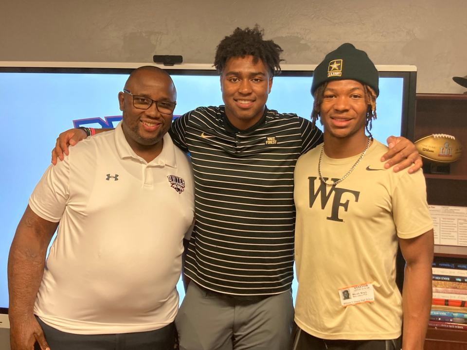 Wake Forest's latest defensive end signee Kerrington Lee of Dwyer had support from teammate-to-be and Benjamin wideout Micah Mays on National Signing Day.