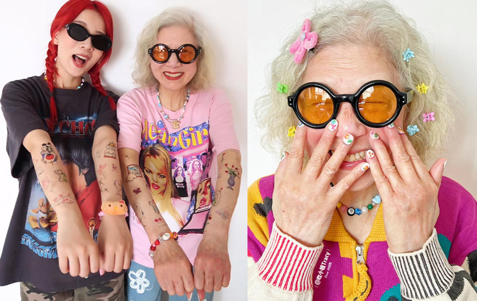 89歲老奶奶多巴胺穿搭網上爆紅！可愛不分年齡～熱愛迪士尼、跟孫女玩穿搭、與98歲親姐聊愛情