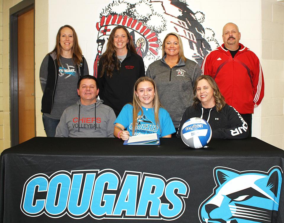 Rainie Atherton will continue her academic and volleyball careers with Kalamazoo Valley Community College.