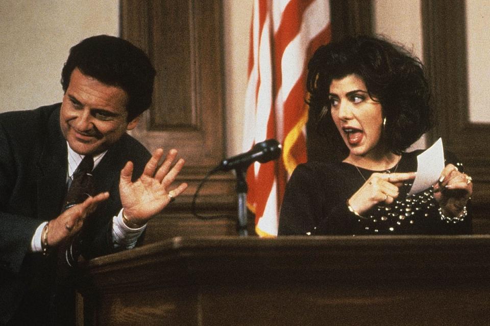 Contentious: Joe Pesci and Tomei in ‘My Cousin Vinny’ (Shutterstock)