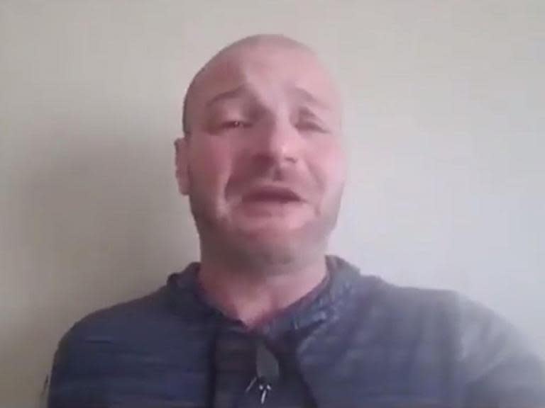 White supremacist cries on camera as he describes 'terror' over arrest warrant