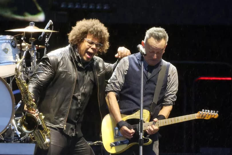 Bruce Springsteen playing to thousands of fans at the stadium of light