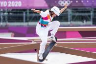 <p>Japanese skateboarder Nishiya Momiji skated to victory, winning gold at her home Olympics. The first year the sport has been an Olympic event, the 13-year-old took first place whilst her fellow 13-year old competitor, Brazil’s Rayssa Leal took second.</p>