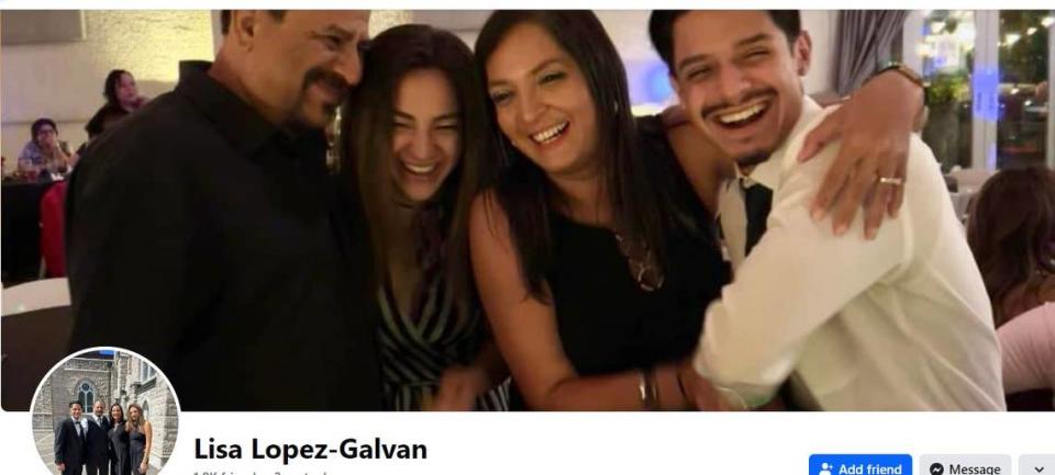 Lisa Lopez-Galvan, third from left, with her family as seen on Facebook.