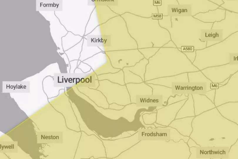 Thunderstorms have been predicted across parts of Liverpool and Wirral