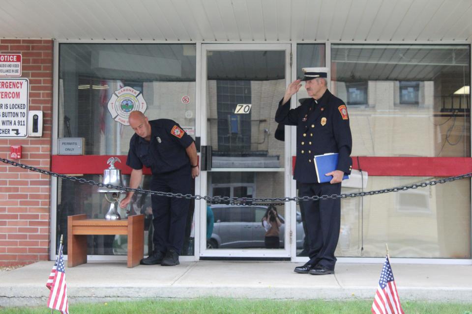 On the anniversary of the Sept. 11, 2001, terrorist attacks, the Gardner Fire Department held a short memorial for all civilians and first responders who died during the horrific event.