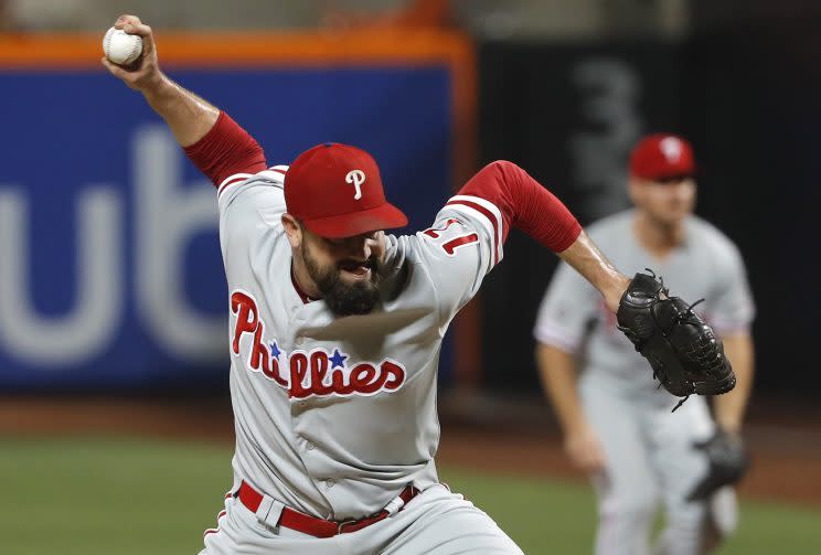 Veteran reliever Pat Neshek is headed to the Colorado Rockies in a four-player deal. (AP)