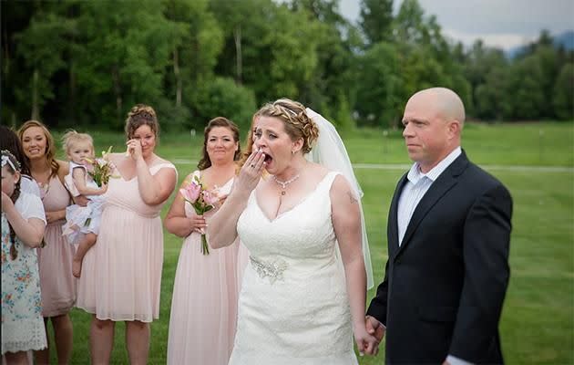 Becky Turney got an incredible surprise on her wedding day. Photo: Facebook/Love Adventured