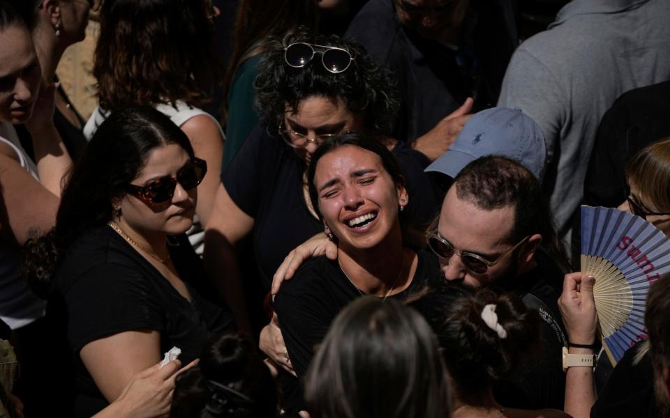 Tthe funeral of Greek student Ionas Karousis, who was killed on Tuesday along with another six people in a Palestinian shooting attack in Jaffa