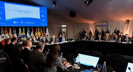 Argentina's Foreign Minister Jorge Faurie speaks at the opening of the 54th Summit of Heads of State of Mercosur and Associated States, in Santa Fe