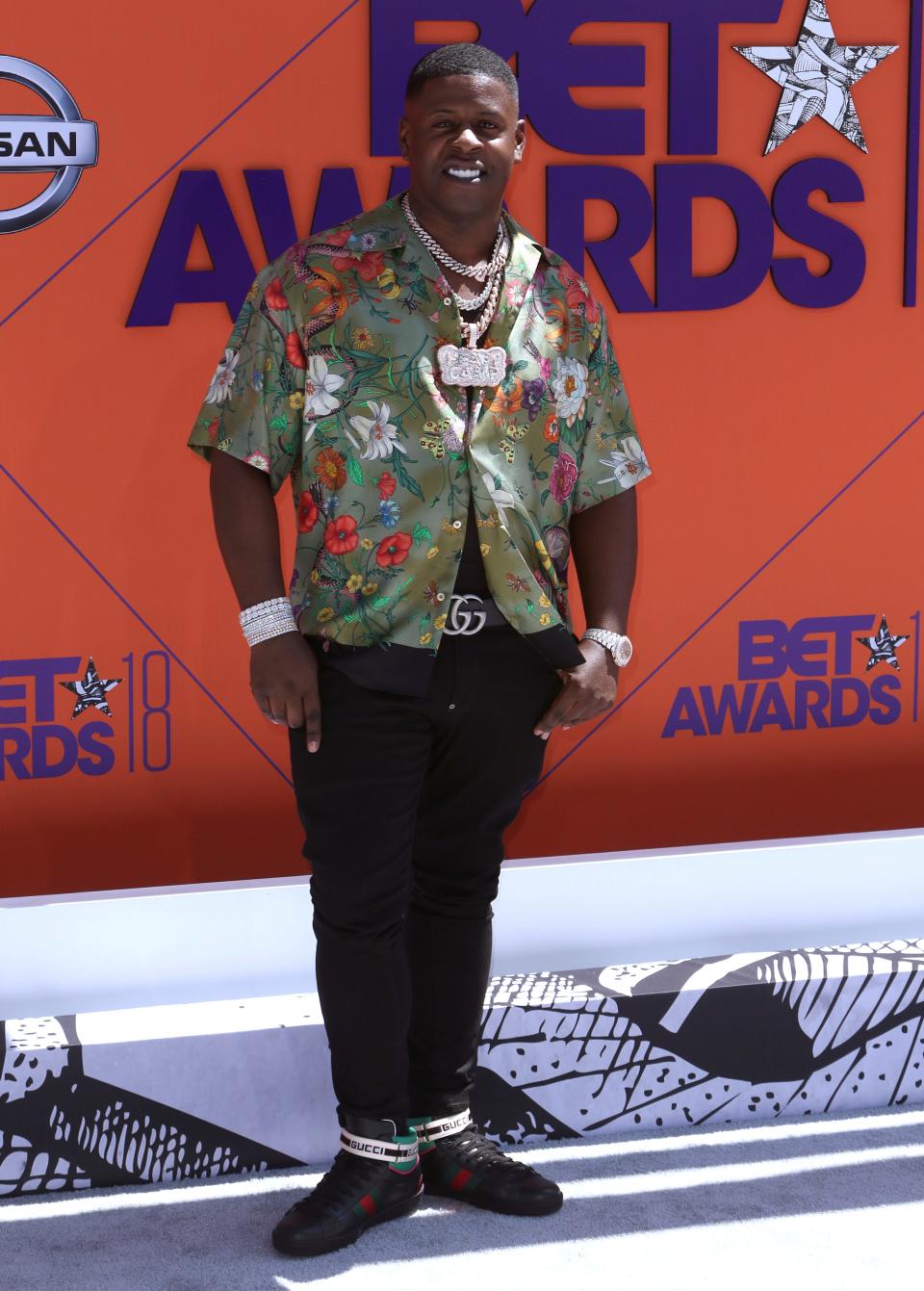 Blac Youngsta arrives at the BET Awards at the Microsoft Theater on June 24, 2018, in Los Angeles.