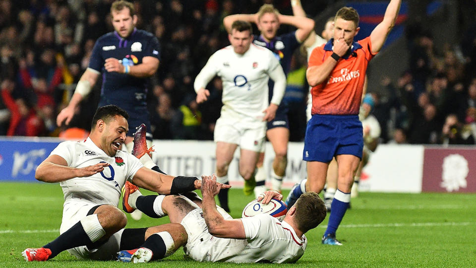 George Ford snatched a 38-all draw. (Photo by GLYN KIRK/AFP/Getty Images)