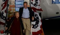 Democratic presidential nominee Hillary Clinton and running mate Tim Kaine arrive in Philadelphia, Pennsylvania