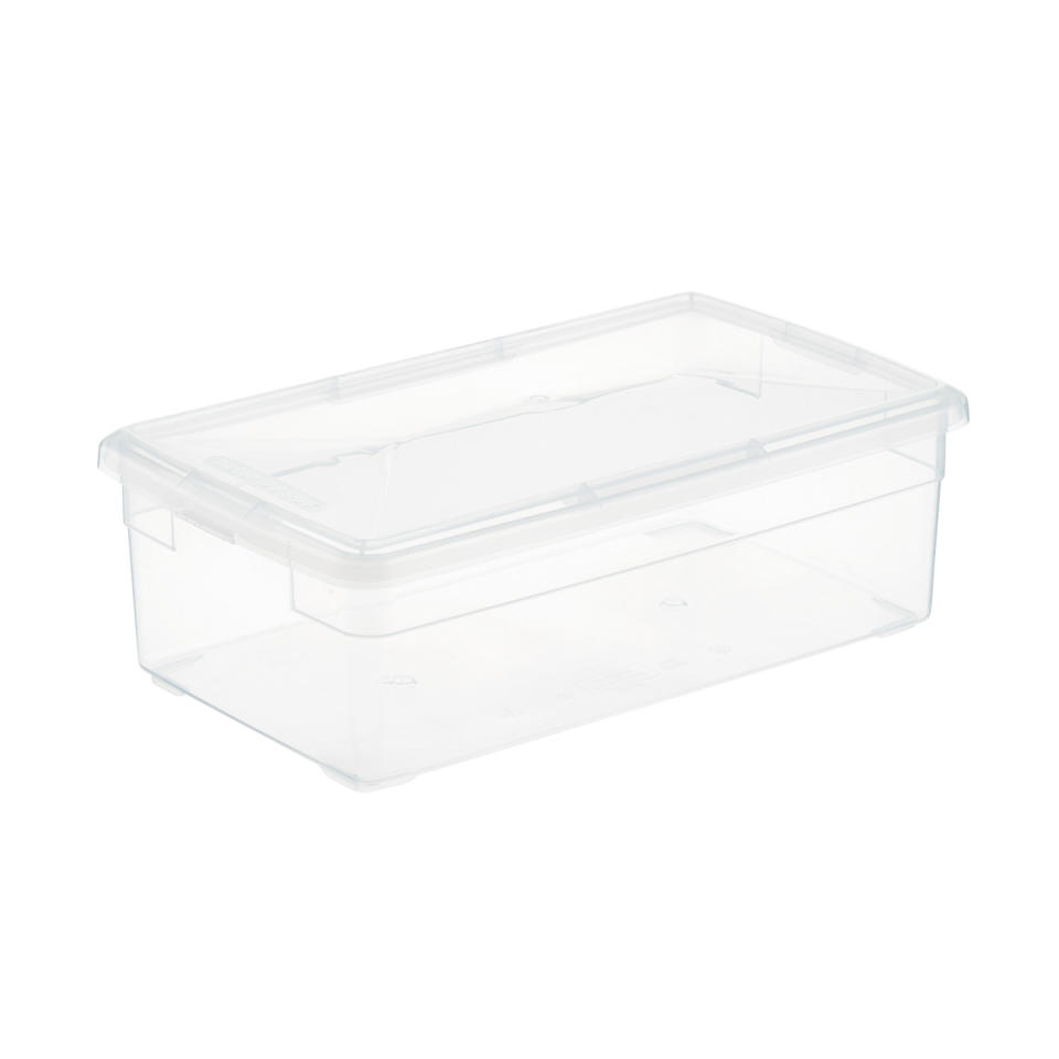 <p><a href="https://go.redirectingat.com?id=74968X1596630&url=https%3A%2F%2Fwww.containerstore.com%2Fs%2Fcloset%2Fstorage-boxes-bins%2Four-clear-storage-boxes%2F12d%3FproductId%3D11004743&sref=https%3A%2F%2Fwww.townandcountrymag.com%2Fstyle%2Fhome-decor%2Fg60469662%2Fthe-weekly-covet-april-12-2024%2F" rel="nofollow noopener" target="_blank" data-ylk="slk:Shop Now;elm:context_link;itc:0;sec:content-canvas" class="link ">Shop Now</a></p><p>Our Large Shoe Box</p><p>containerstore.com</p><p>$4.99</p>