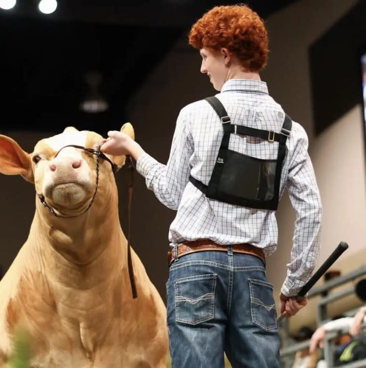 Blaize shows Woozy during RodeoHouston 2024. Image courtesy of the Houston Livestock Show and Rodeo.