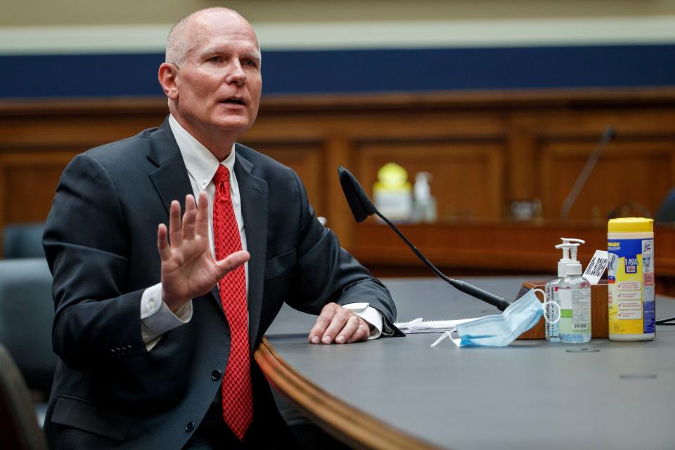 Executive Vice President of Prestige Ameritech Mike Bowen testifies before the House Energy and Commerce Subcommittee on Health in May. Prestige Ameritech is the largest producer of surgical masks in the United States.