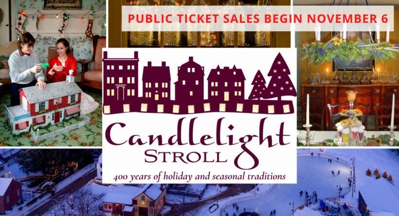 Candlelight Stroll at Strawbery Banke will be held on Saturday, Dec. 2 and Sunday, Dec. 3, 2023.