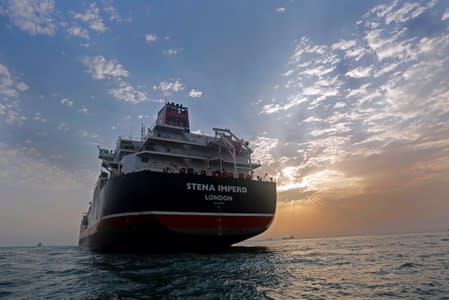 Stena Impero, a British-flagged vessel owned by Stena Bulk, is seen at Bandar Abbas port