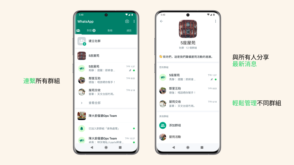 WhatsApp「Communities 社群」功能