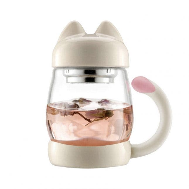bzy cat tea mug