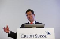 Brady W. Dougan, CEO of Credit Suisse, addresses the full year results conference in Zurich February 6, 2014. REUTERS/Denis Balibouse