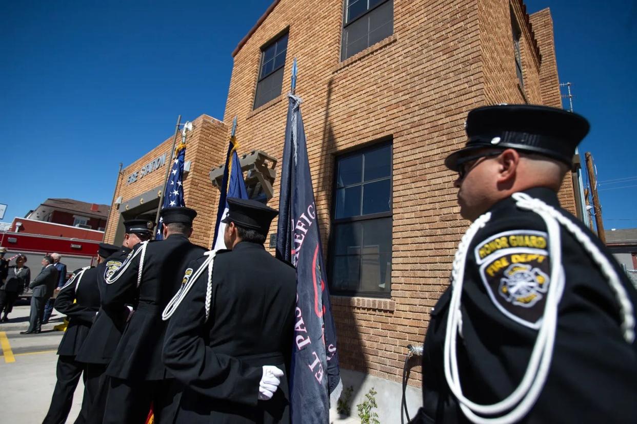 Fire Station 10, recently renovated using funds from the 2019 public safety bond, reopens in Central El Paso, April 17, 2024.