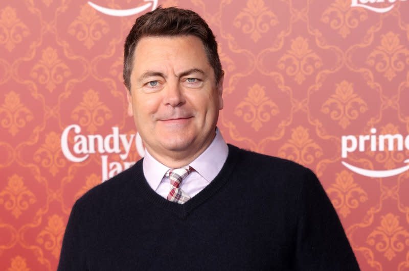 Nick Offerman attends the Los Angeles premiere of "Candy Cane Lane" in November. File Photo by Greg Grudt/UPI