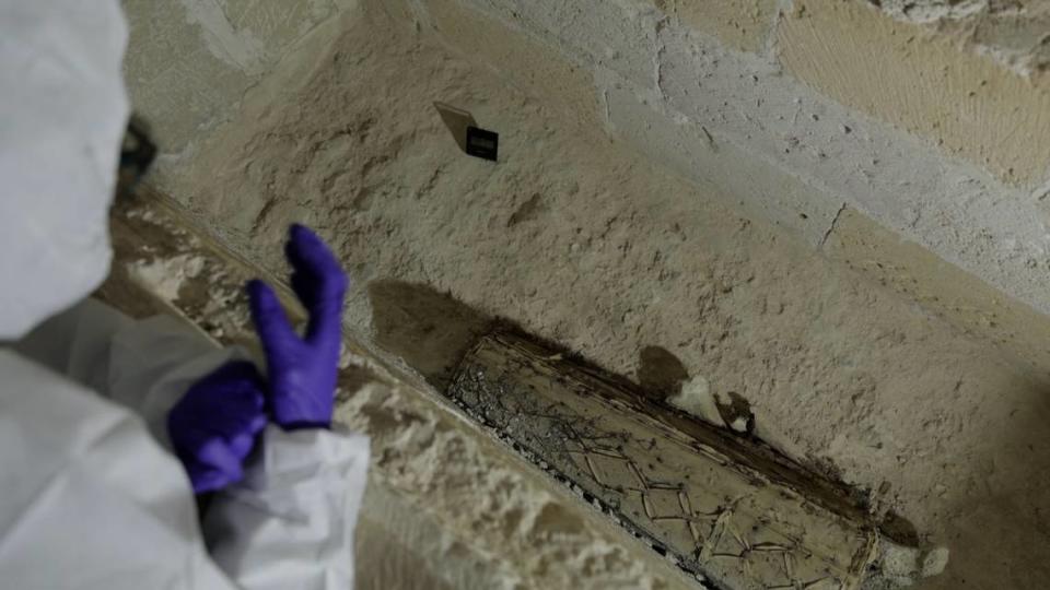 The 600-year-old contents found in a sarcophagus.