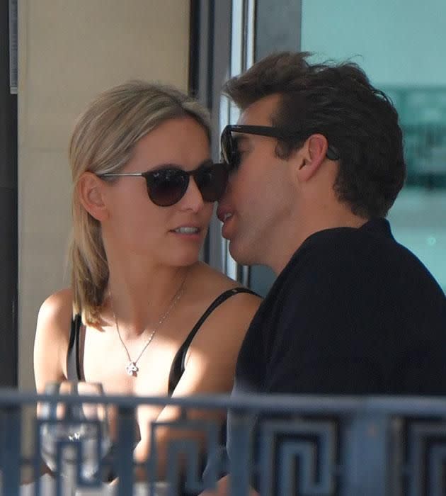 The pair looked relaxed in each other's company as they dined on the Gold Coast. Source: Splash