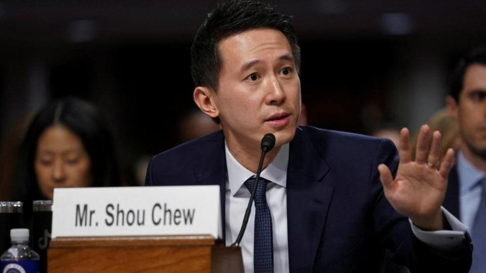 TikTok's CEO Chew Shou Zi testifies during the Senate Judiciary Committee hearing in January 2024