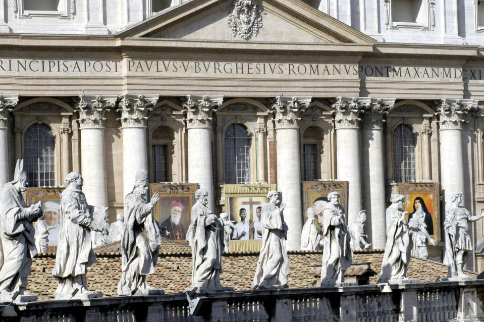 Gian Lorenzo Bernini, whose manuscript authorities say was stolen from the Vatican, crafted the statues pictured above displayed in St Peter’s Square (Getty Images)