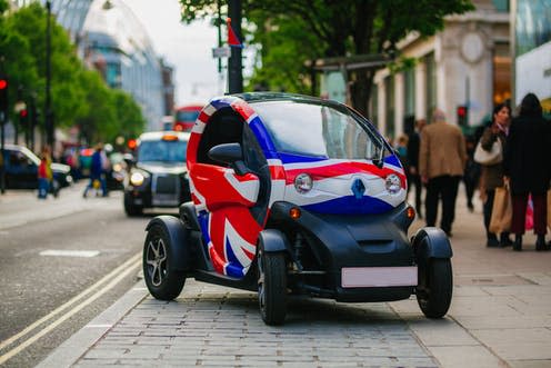 <span class="caption">The future of British motoring?</span> <span class="attribution"><a class="link " href="https://www.shutterstock.com/image-photo/london-uk-may-28-2018small-modern-1092281945" rel="nofollow noopener" target="_blank" data-ylk="slk:Bubble_Tea Stock/Shutterstock;elm:context_link;itc:0;sec:content-canvas">Bubble_Tea Stock/Shutterstock</a></span>