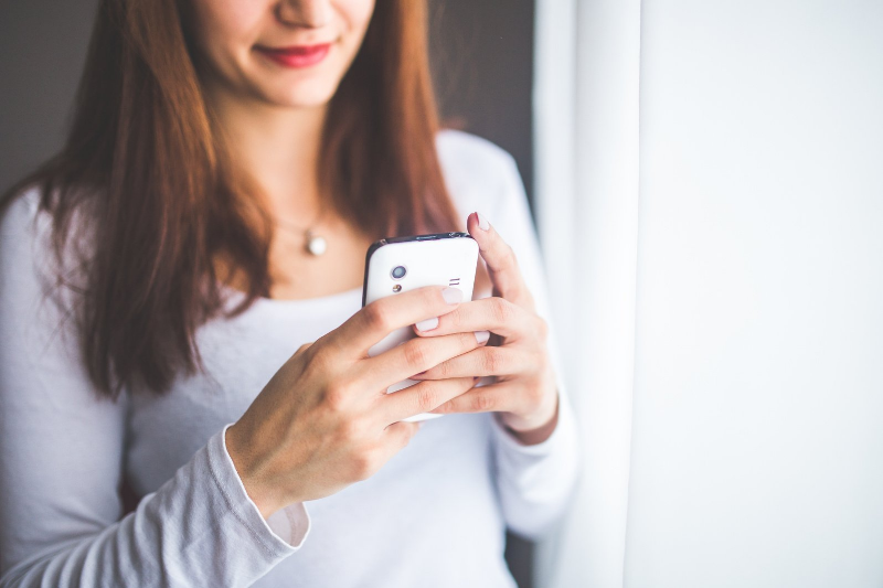 Lady Using Mobile Phone