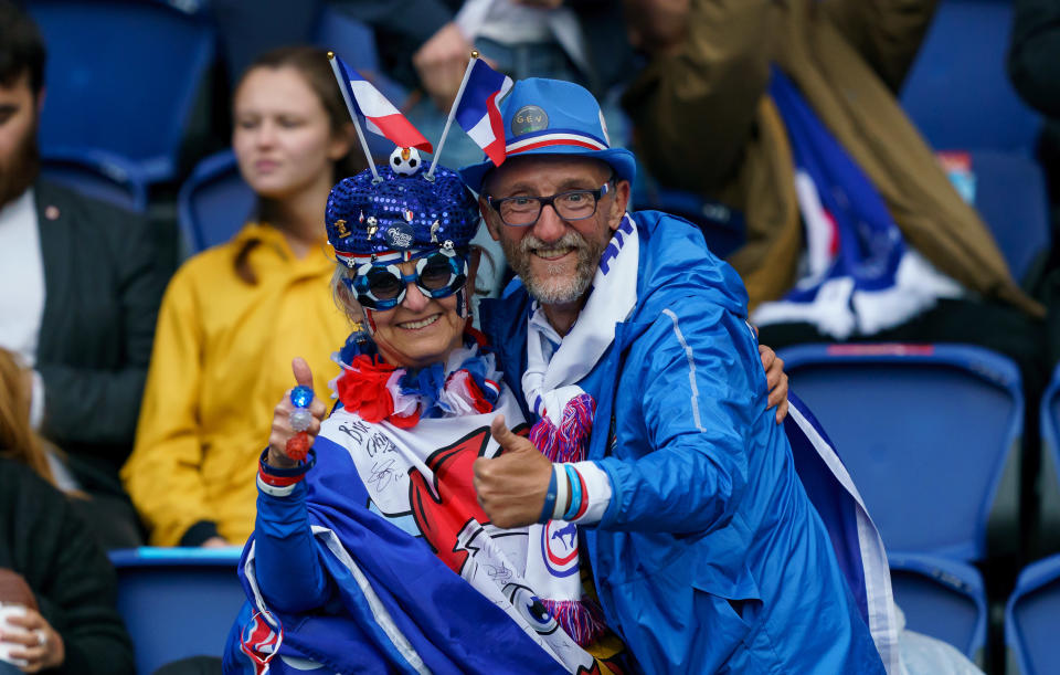 Supporters of France are seen during the 2019 FIFA Women's World Cup France group A match between France and Korea Republic at Parc des Princes on June 7, 2019 in Paris, France. (Photo by TF-Images/Getty Images)