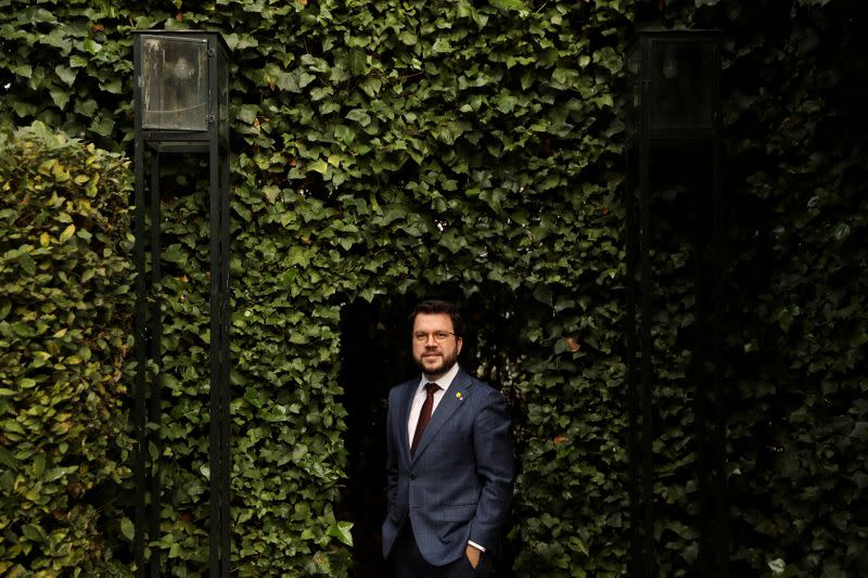 FILE PHOTO: Catalan regional deputy leader Pere Aragones poses before an interview with Reuters in Madrid