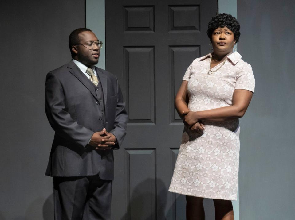 DeAnthony Mays and YaYa Browne in Theatre Tuscaloosa's production of "Best of Enemies," running Feb. 17-26 in the Bean-Brown Theatre.