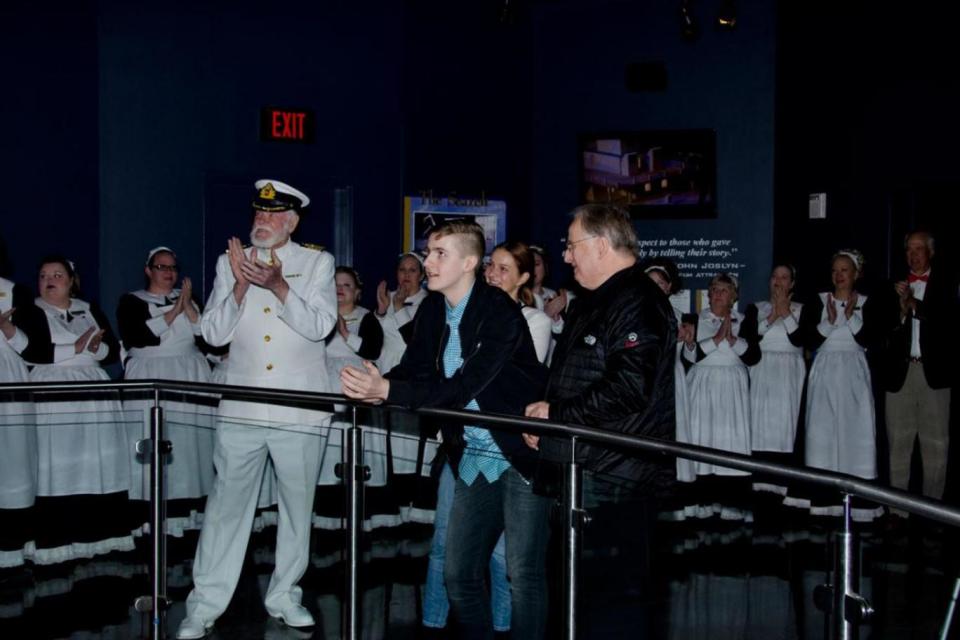 Brynjar with Titanic Museam Staff during the unveiling (Titanic Museum Attraction)