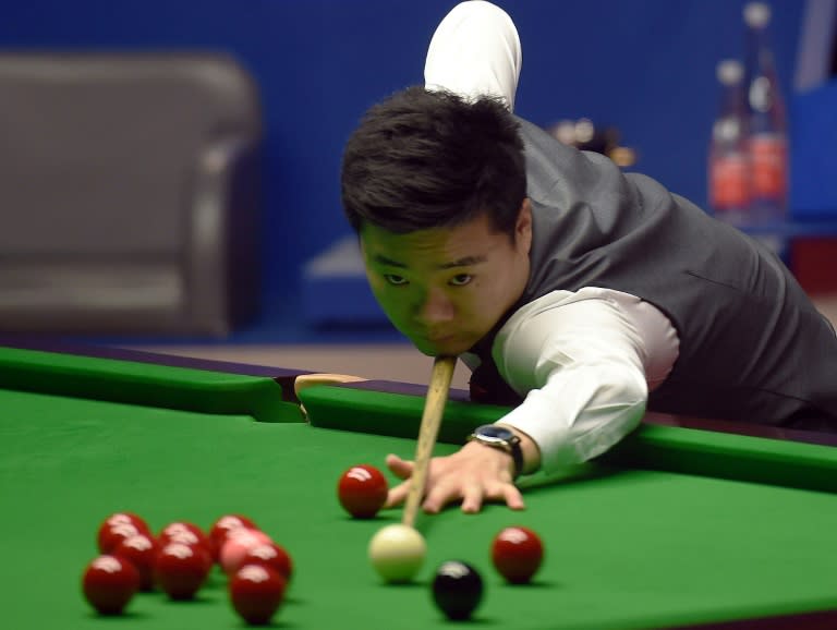 China's Ding Junhui plays a shot, pictured here in April 2017, is a two-time UK Championship winner