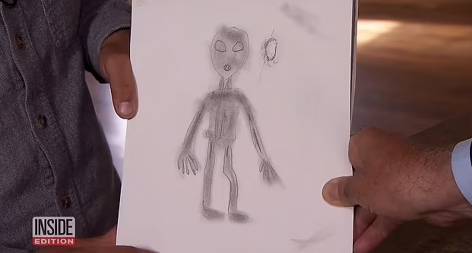 The Kenmore family published this drawing of the “alien” in 2023 (Inside Edition)