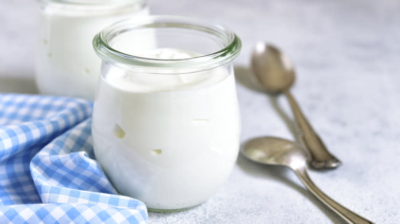 Jar of Greek yogurt