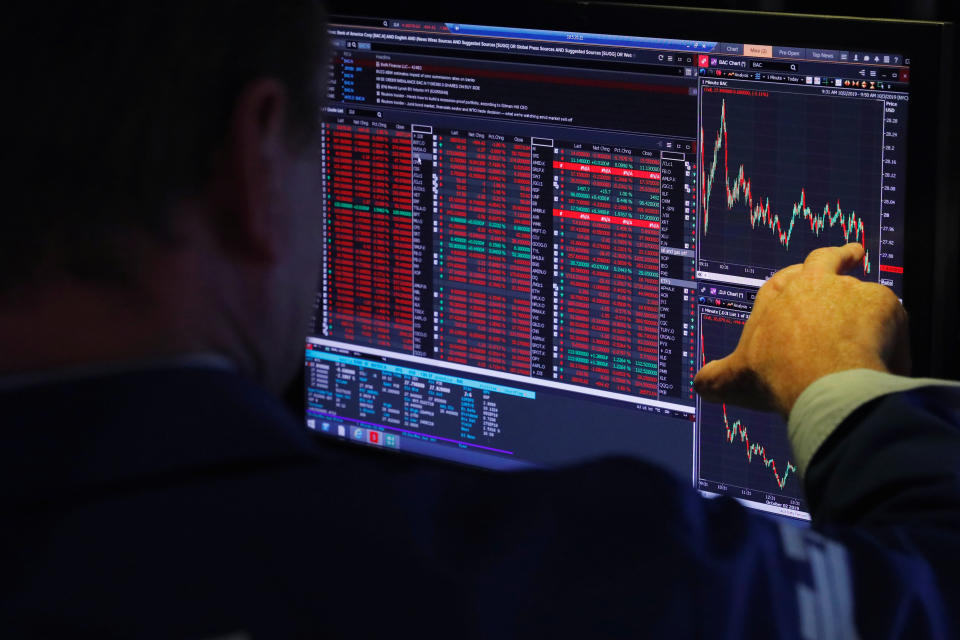 A trader works on the floor of the New York Stock Exchange shortly after the closing bell in New York, U.S., October 2, 2019.  REUTERS/Lucas Jackson