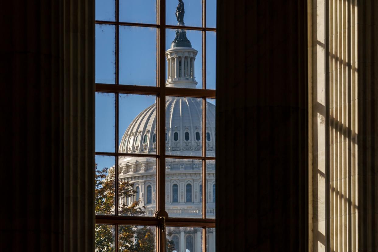 The morning sun illuminates the rotunda of the Russell Senate Office Building on Capitol Hill in Washington. After months of shadowboxing amid a tense and toxic campaign, Capitol Hill's main players are returning to Washington for one final, perhaps futile, attempt at deal making on a challenging menu of year-end business.