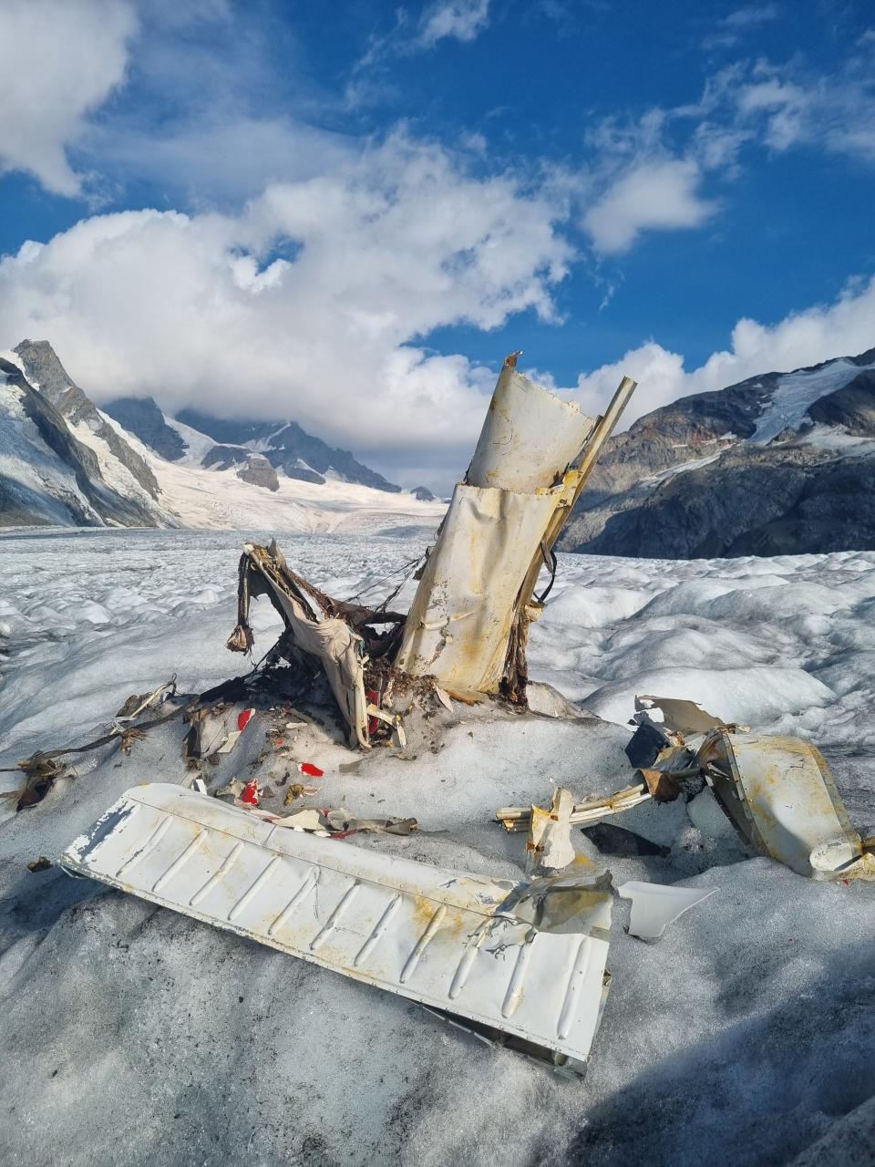 Switzerland’s melting glaciers revealed the remains of a 1968 plane.