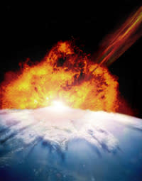 <b>One compelling theory about the extinction of the dinosaurs is a massive asteroid impact.</b> Getty Images