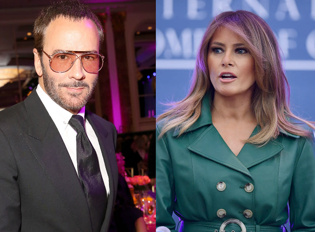 Tom Ford and Melania Trump. (Photo: Getty Images)