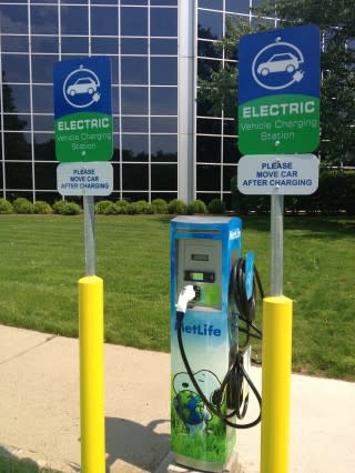 MetLife electric-car charging station for employee use - Bridgewater, New Jersey