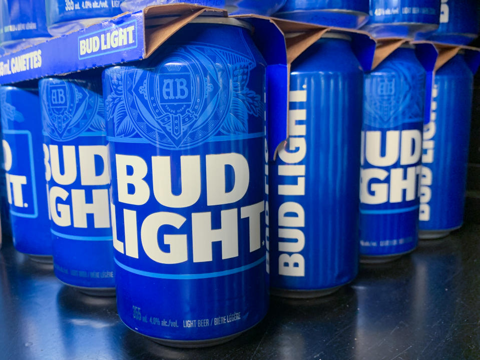 Bud Light cans are seen in the store in Montreal, Canada on June 16, 2023. (Photo by Jakub Porzycki/NurPhoto via Getty Images)